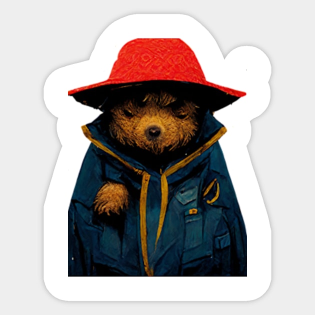 Gorgeous Paddington Bear in Blue Coat Sticker by AmaniZelaya